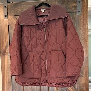 Nordstrom Zella Onion Quilted Maroon  Jacket